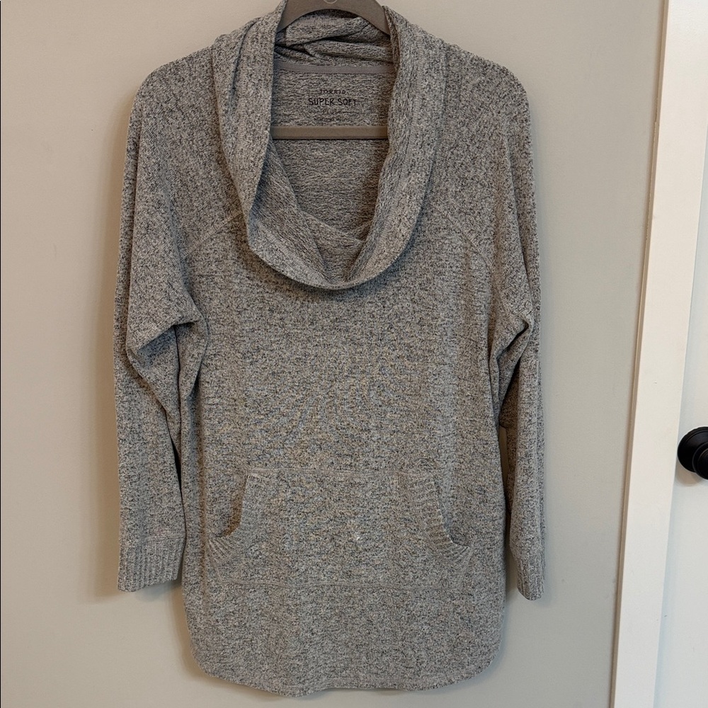 Torrid Soft Gray Cowl Neck Sweater